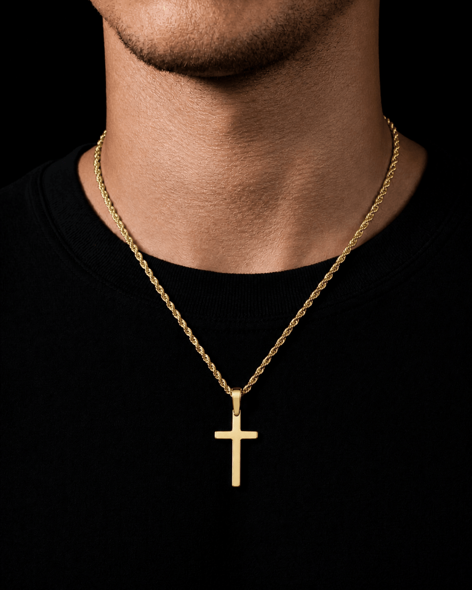 Divinity X Cross Cuban Chain Gold
