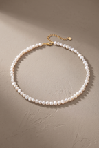 DropIQ white baroque nugget pearl choker